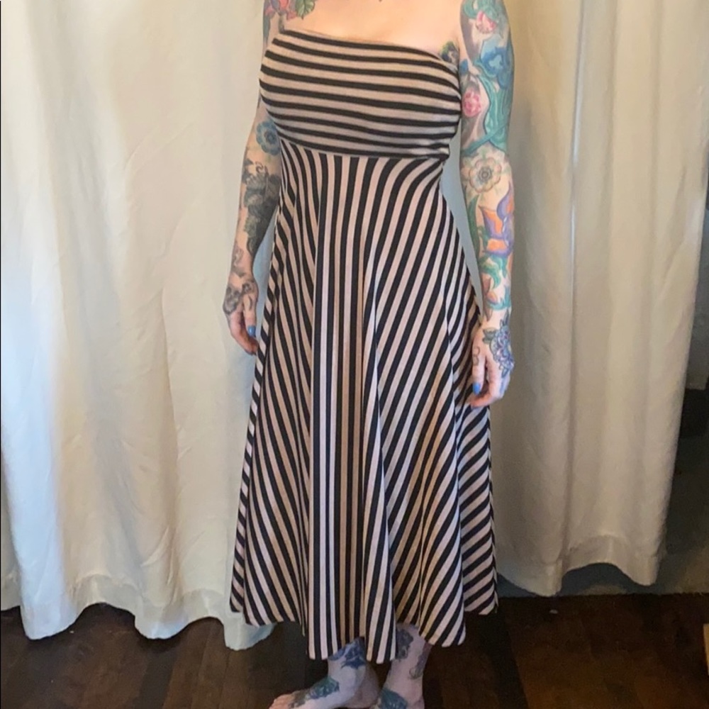 Anthropology stripped dress